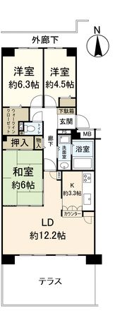 西神中央ウェステージ壱番館 間取図(平面図) 西神中央ウェステージ壱番館 間取図(平面図)