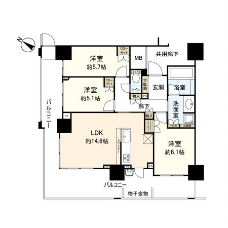 プラウドタワー神戸県庁前 間取図(平面図) プラウドタワー神戸県庁前 間取図(平面図)