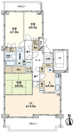 元住吉リリエンハイム弐番館 間取図 元住吉リリエンハイム弐番館 間取図