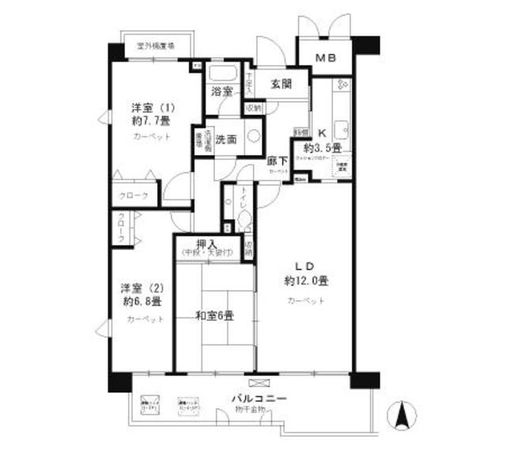 御所西パーク・ホームズ洛楽荘 間取図(平面図) 御所西パーク・ホームズ洛楽荘 間取図(平面図)