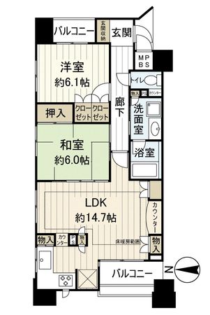 ライオンズマンション烏丸通 間取図(平面図) ライオンズマンション烏丸通 間取図(平面図)