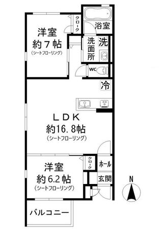 MOCXION壬生 間取図(平面図) MOCXION壬生 間取図(平面図)