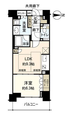 ジオ京都堀川三条 間取図(平面図) ジオ京都堀川三条 間取図(平面図)