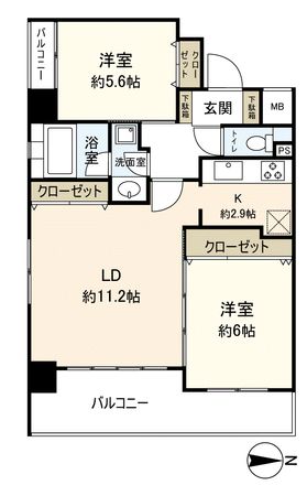 ルーエ五条堀川 間取図(平面図) ルーエ五条堀川 間取図(平面図)