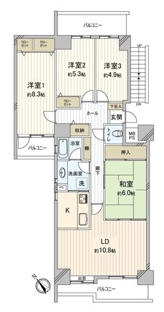 津田沼ハイライズ 間取図 津田沼ハイライズ 間取図