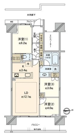 オハナ柏たなかパークフロント 間取図(平面図) オハナ柏たなかパークフロント 間取図(平面図)