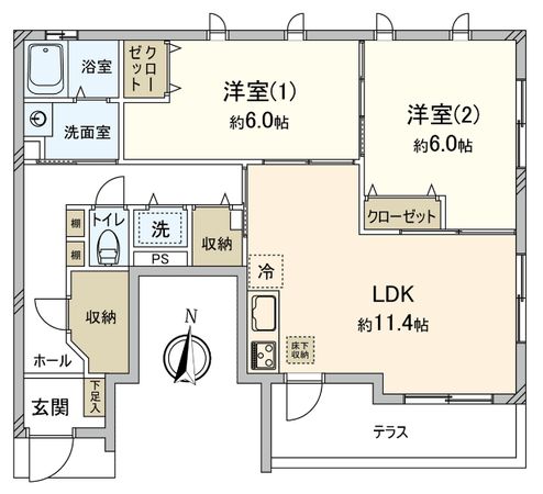 ヴィラージュ南谷 間取図(平面図) ヴィラージュ南谷 間取図(平面図)