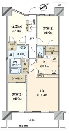 ウエリスおおたかの森サウスアリーナ 間取図(平面図) ウエリスおおたかの森サウスアリーナ 間取図(平面図)
