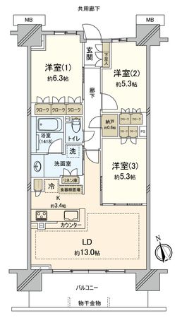 パークシティ柏の葉キャンパスサウスフロントサウスレジデンス 間取図(平面図) パークシティ柏の葉キャンパスサウスフロントサウスレジデンス 間取図(平面図)