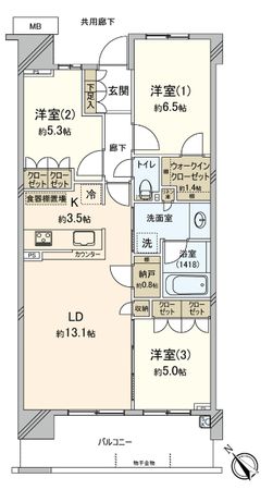 パークホームズ流山おおたかの森ザ レジデンス エアリーコートC 間取図(平面図) パークホームズ流山おおたかの森ザ レジデンス エアリーコートC 間取図(平面図)