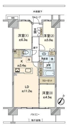 ルフォン流山おおたかの森 間取図(平面図) ルフォン流山おおたかの森 間取図(平面図)