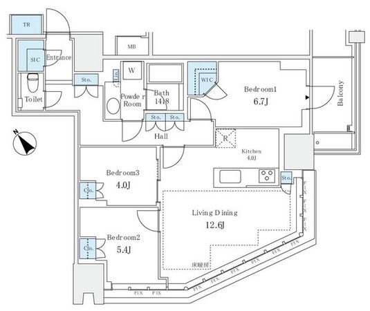 プラウドタワー渋谷 間取図(平面図) プラウドタワー渋谷 間取図(平面図)