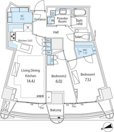 パークコート神宮北参道 ザ タワー 間取図(平面図) パークコート神宮北参道 ザ タワー 間取図(平面図)