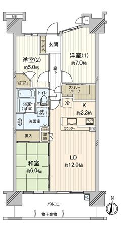 ワンダーベイシティSAZANフロントウィング 間取図(平面図) ワンダーベイシティSAZANフロントウィング 間取図(平面図)