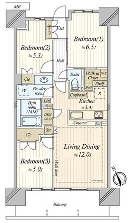 パークホームズLaLa南船橋ステーションプレミア 間取図(平面図) パークホームズLaLa南船橋ステーションプレミア 間取図(平面図)