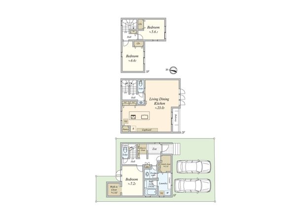 瑞穂区瑞穂通2丁目戸建 間取図(平面図) 瑞穂区瑞穂通2丁目戸建 間取図(平面図)