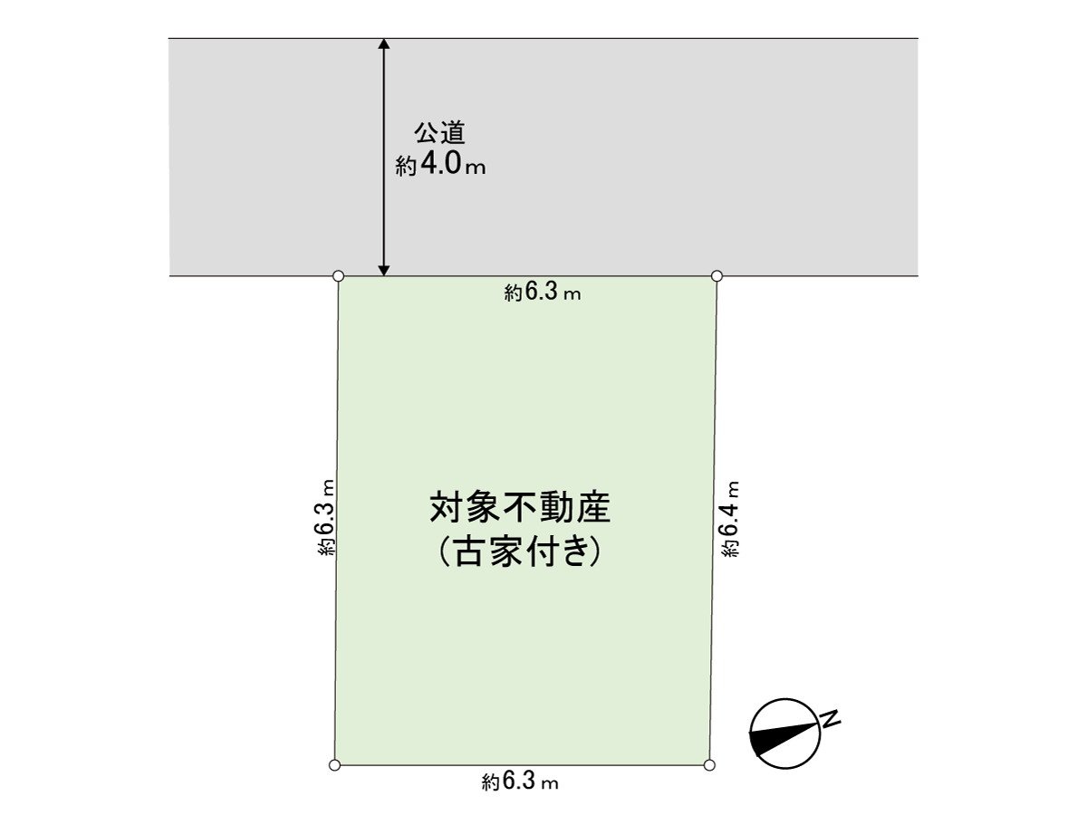 是正面宽度6.3米的整形地。