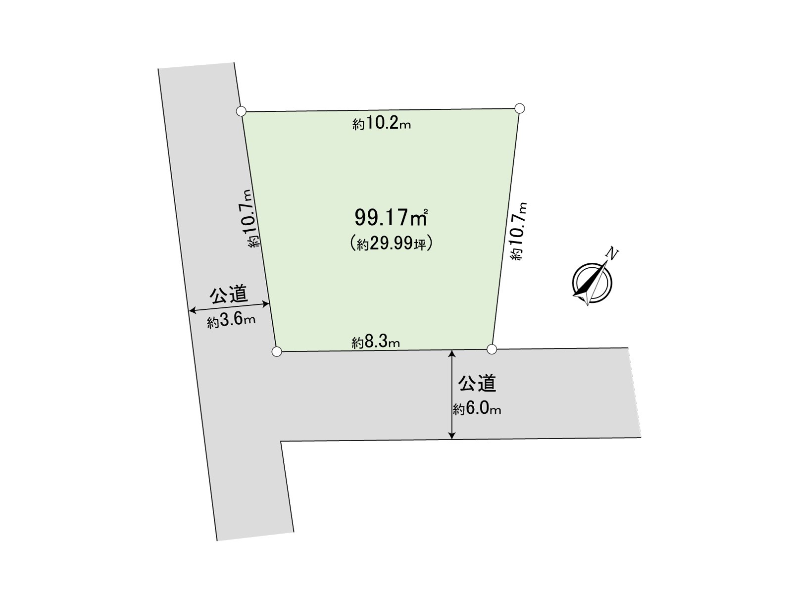 为东南、西南角地，日照良好。有开放感觉。