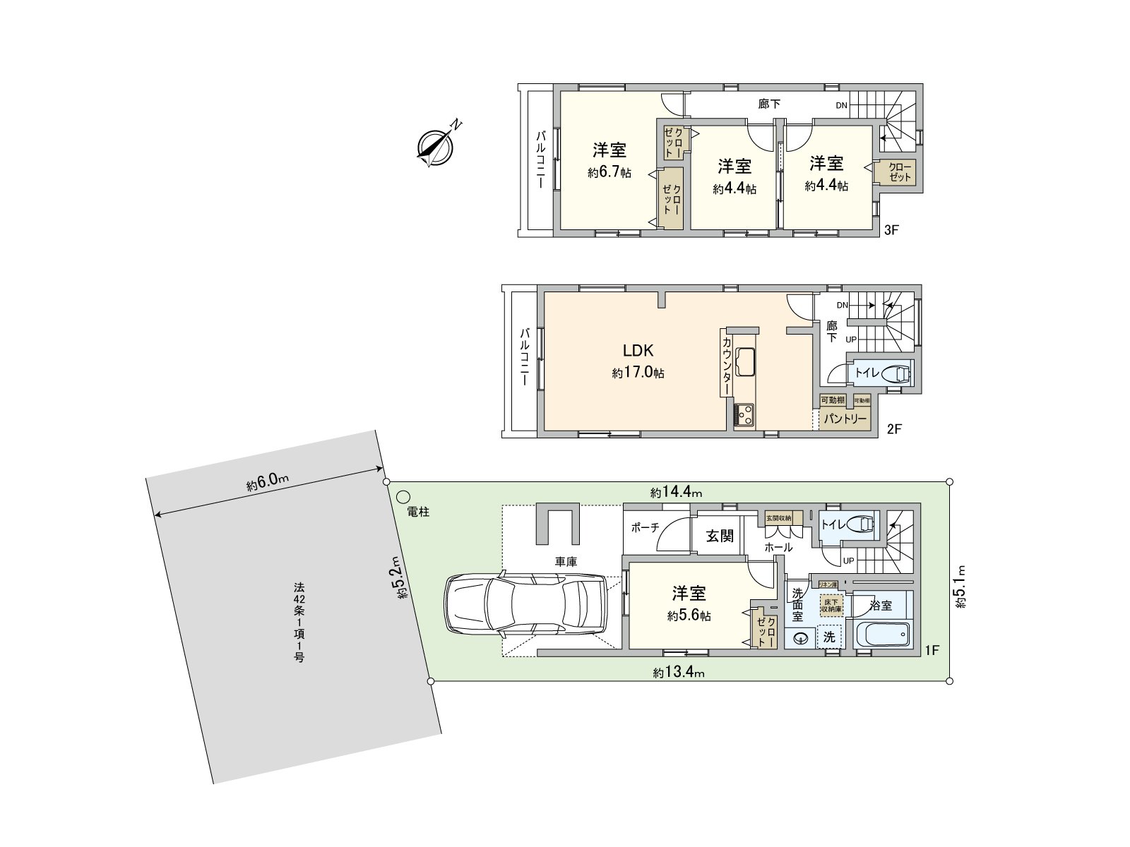 [floor plan] Exposure to the sun is good in all rooms Southeast Orientation.