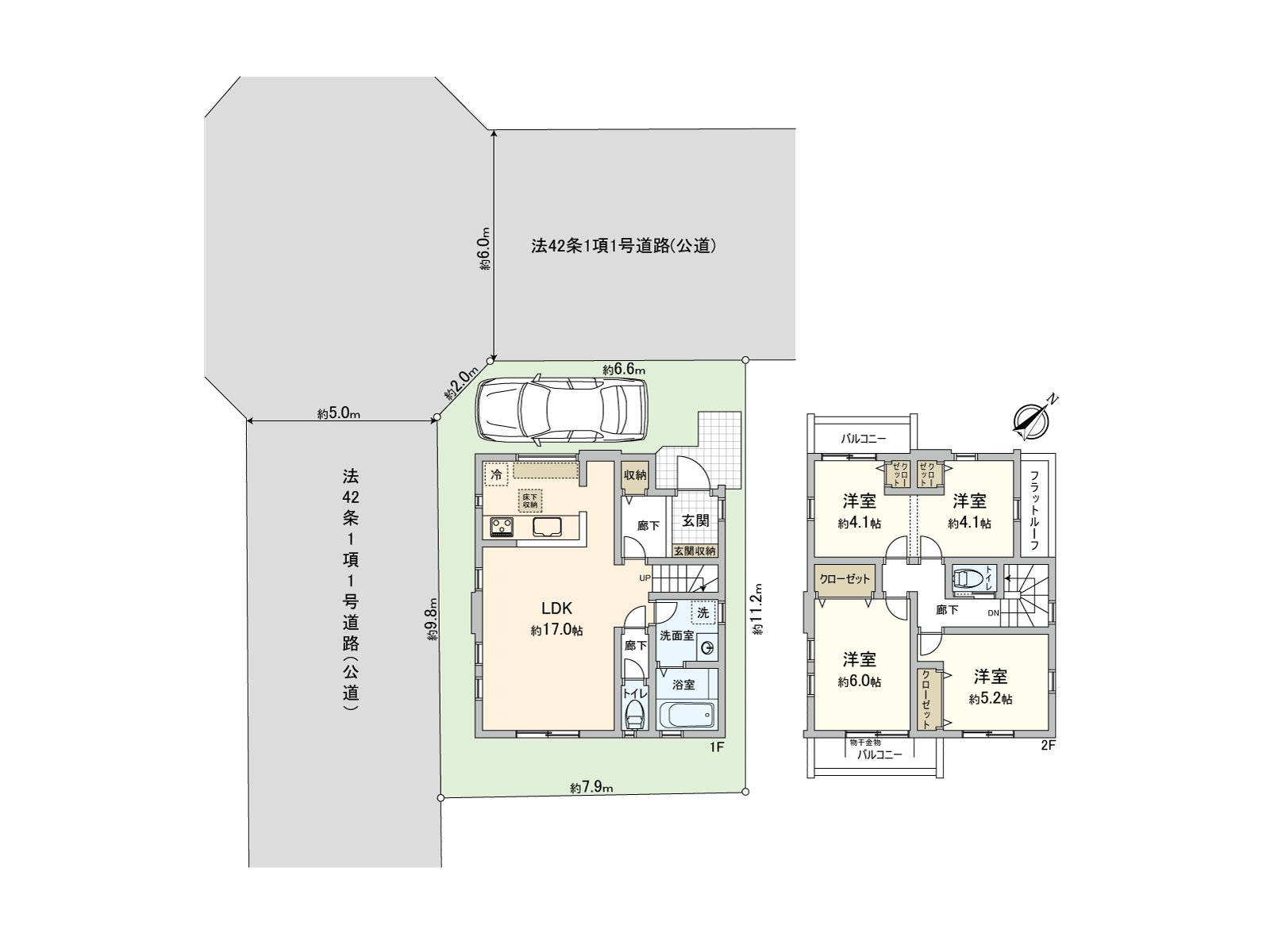[房型图]面向西南、西北角地的整形地方。有开放感觉，日照良好。
