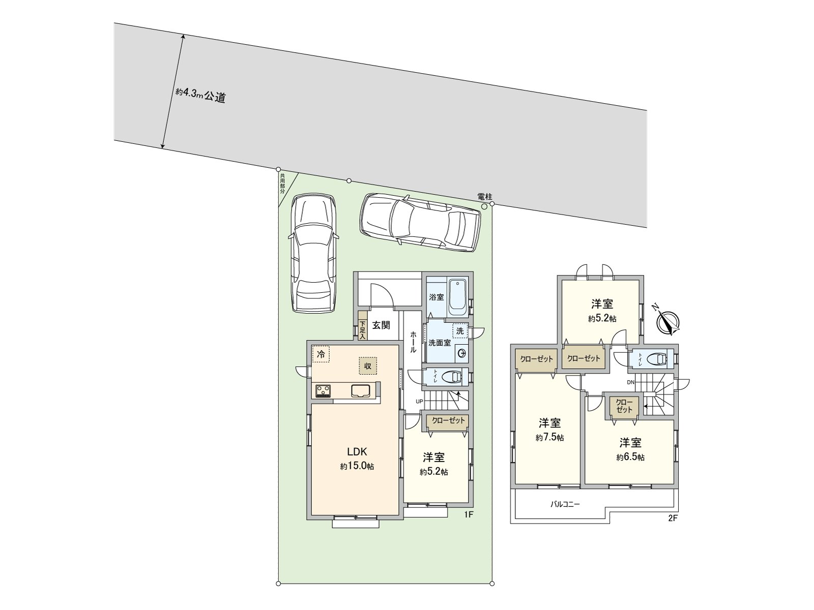 [floor plan] Two parking space is possible　※Depending on car type