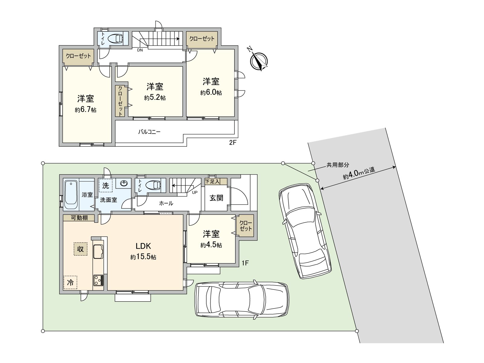 [floor plan] Two parking space is possible　※Depending on car type