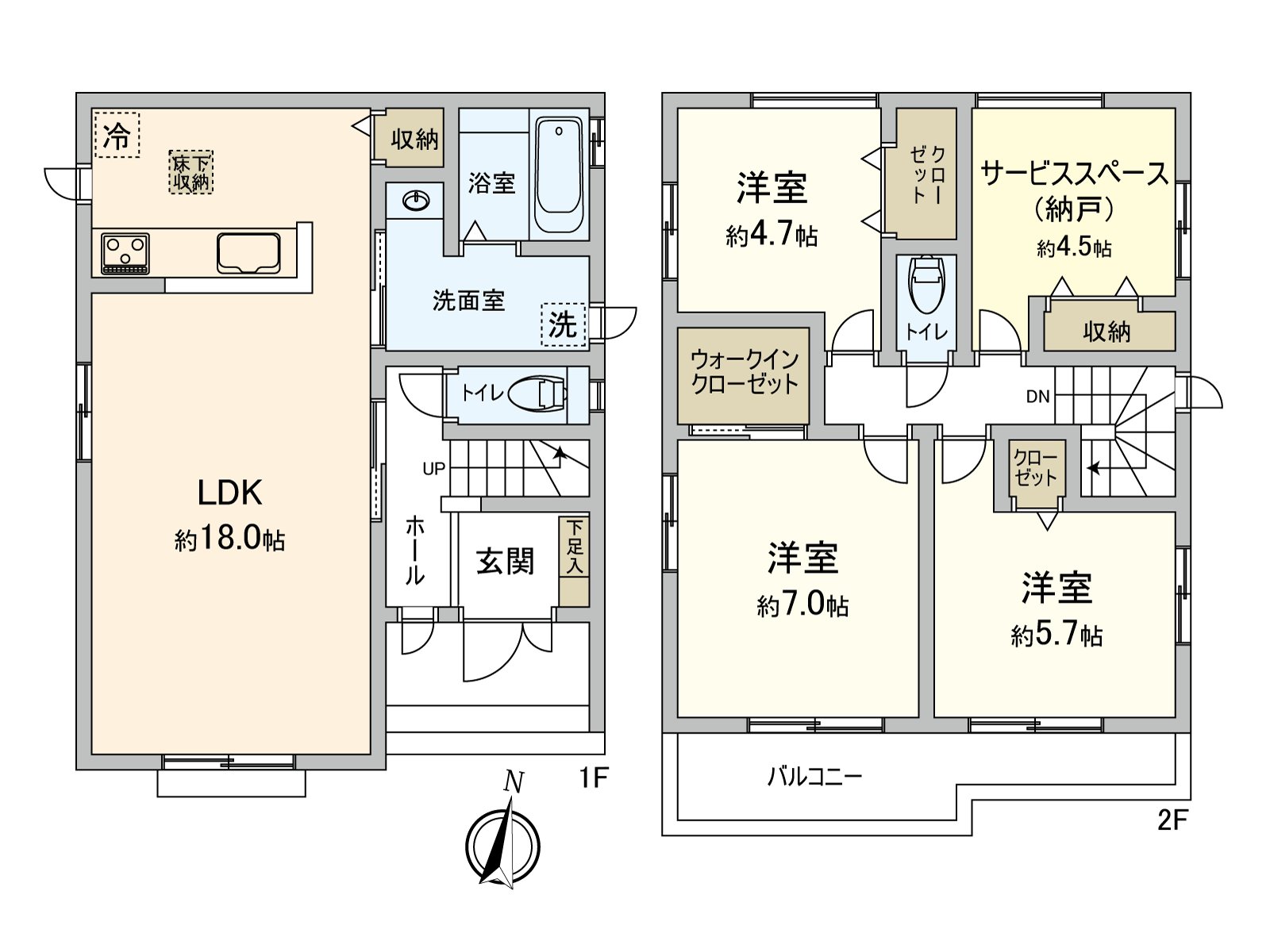 [floor plan] All rooms 3SLDK with storing.
