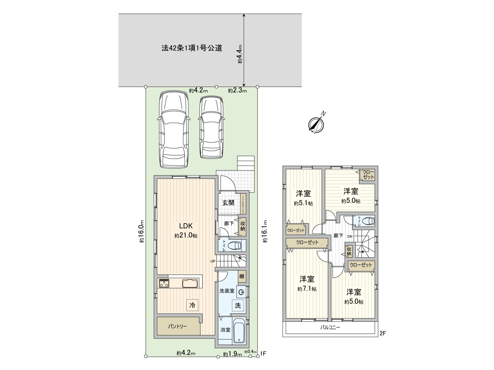 [floor plan] 4LDK of two lighting with the all rooms storing. It is May, 2026 completion.