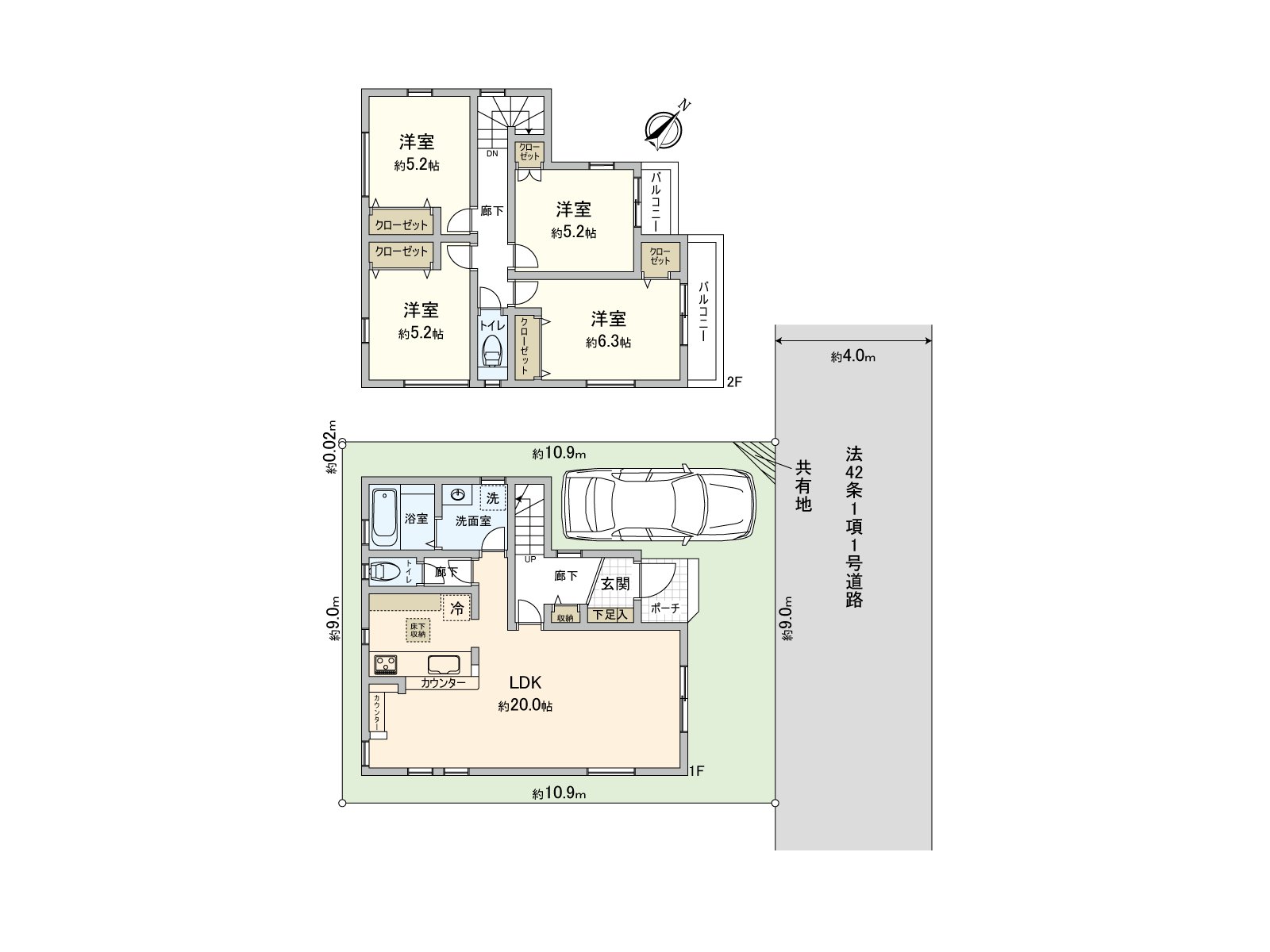 [房型图]用地是约99平米的整形地。