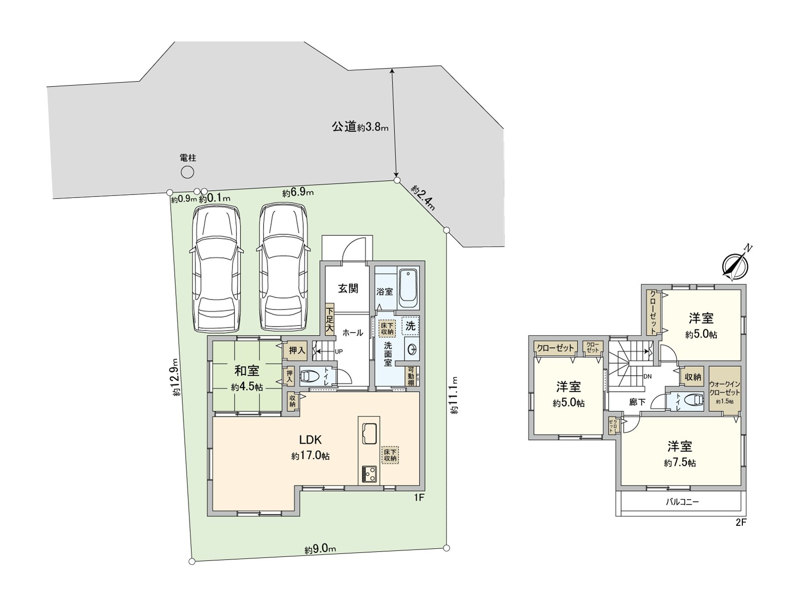 [floor plan] There is the parking space for two　※Depending on car type