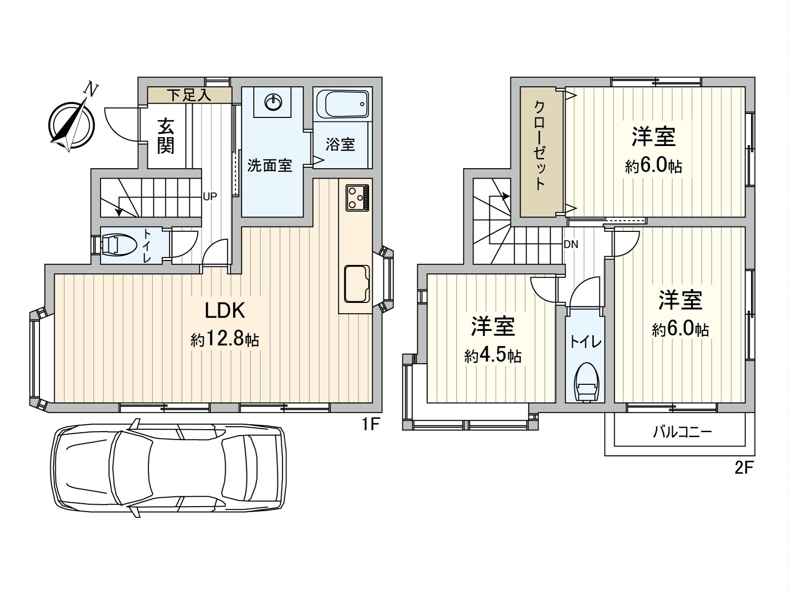 [平面圖]木造匯率葺2階建。是2026年6月翻新完畢計劃。