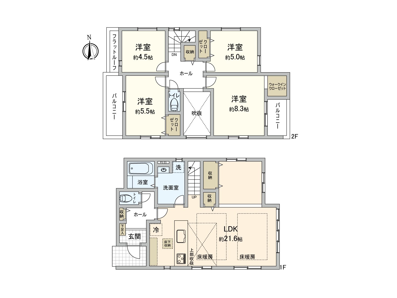 [房型]土地面积：168.90平米，建筑面积：104.95平米的4LDK。