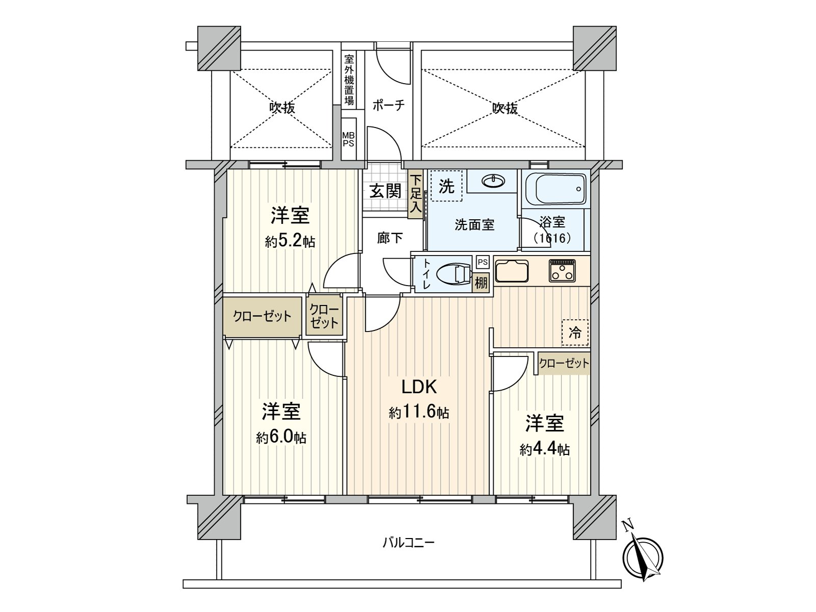 It is the brightly opening-like space that three southern aspects grant