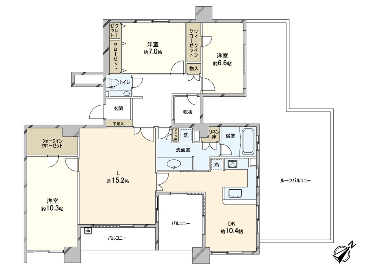 124.77 square meters of exclusive area