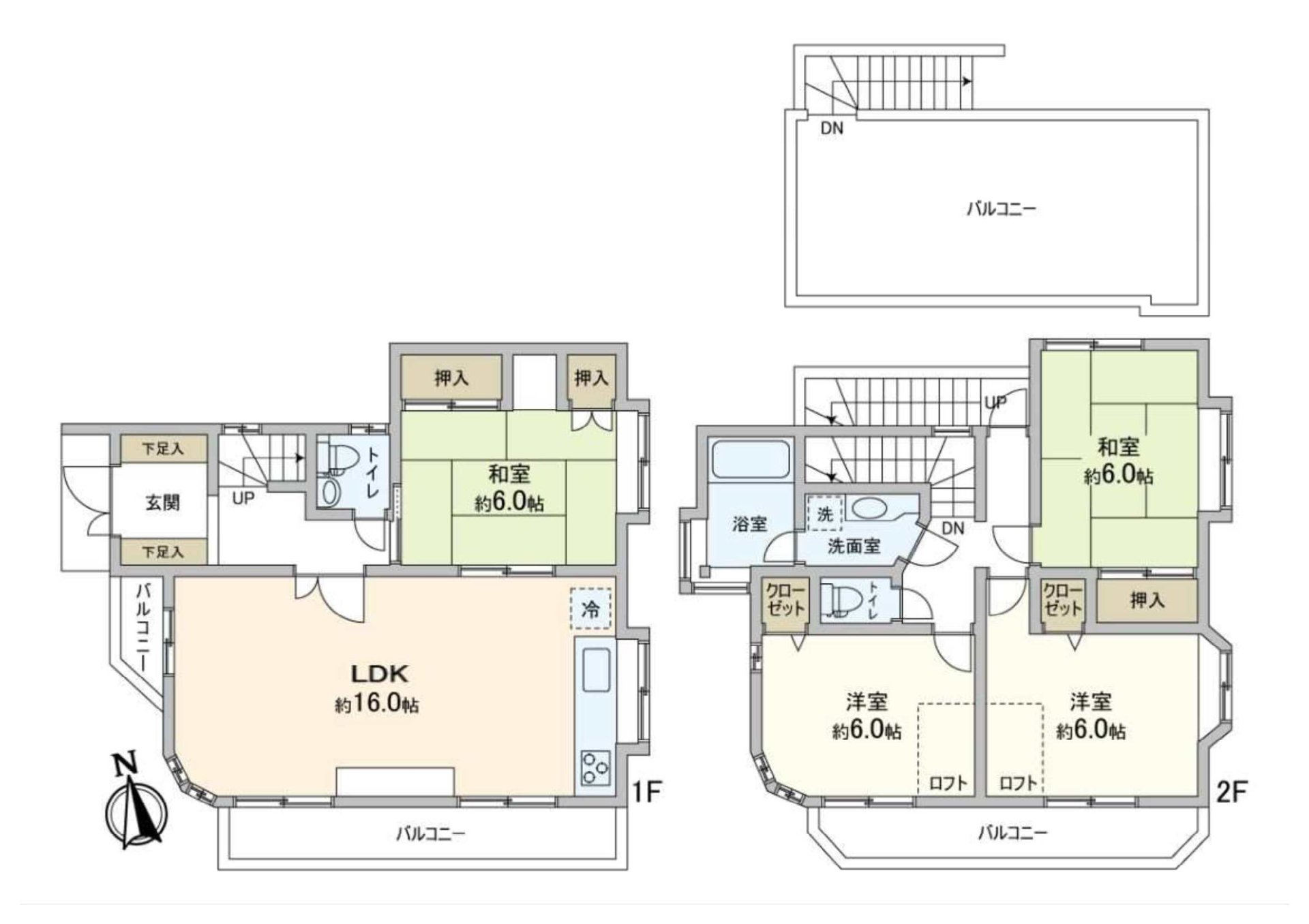 是建築面積約98.59平方公尺的4LDK的房型。