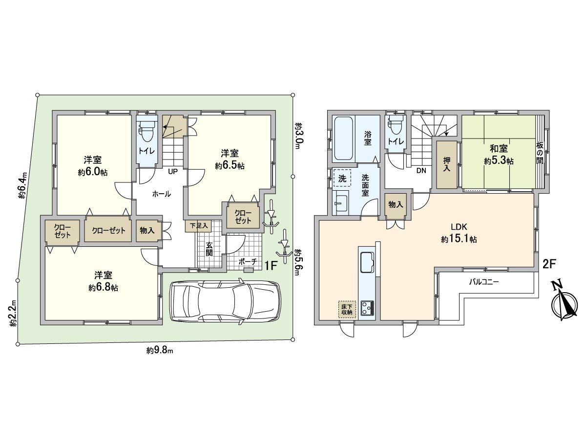 It is Plan of 4LDK with 96.67 square meters of Total floor area.