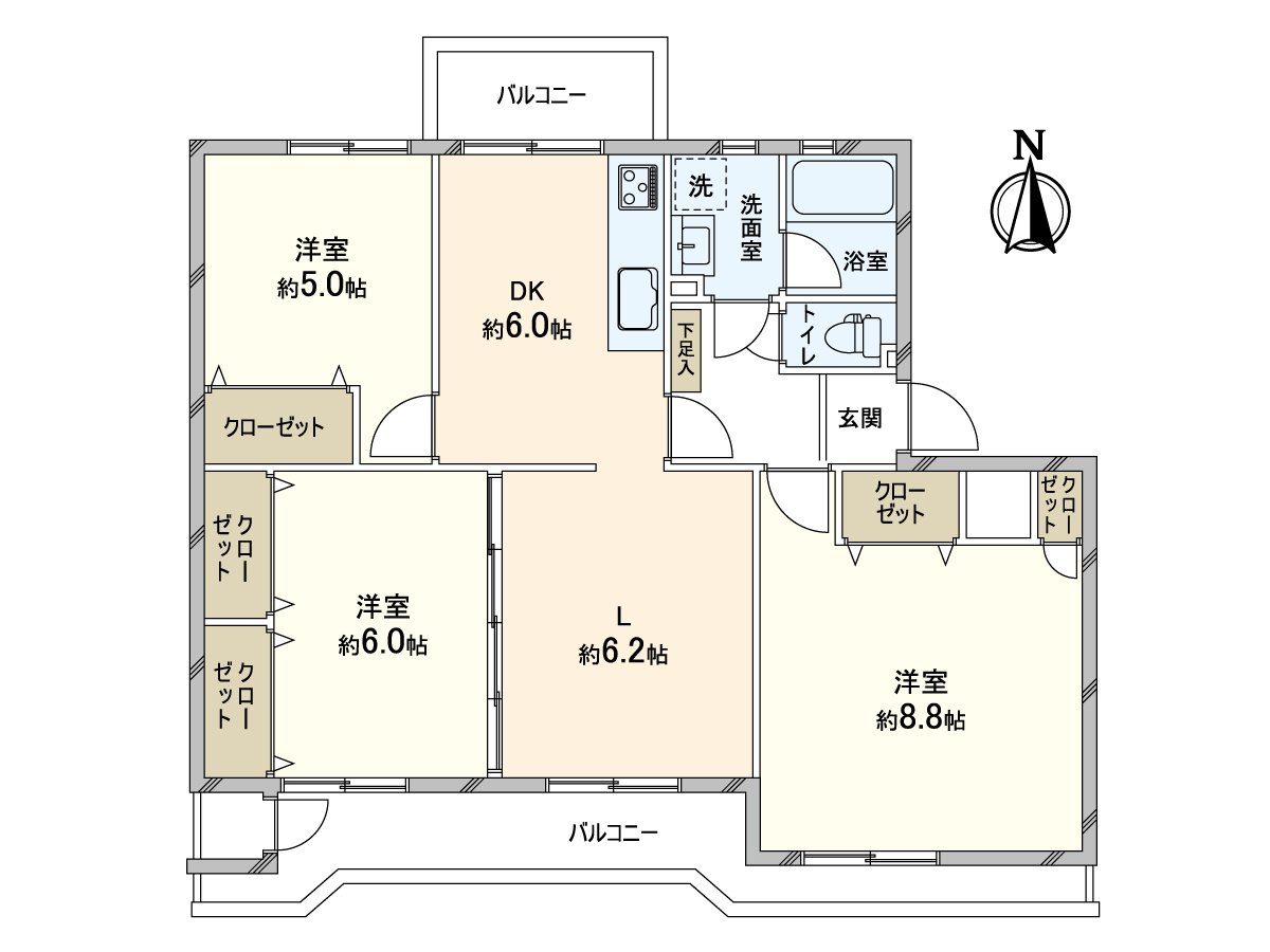 2025年3月下旬室内翻新完毕3LDK+南北两面阳台