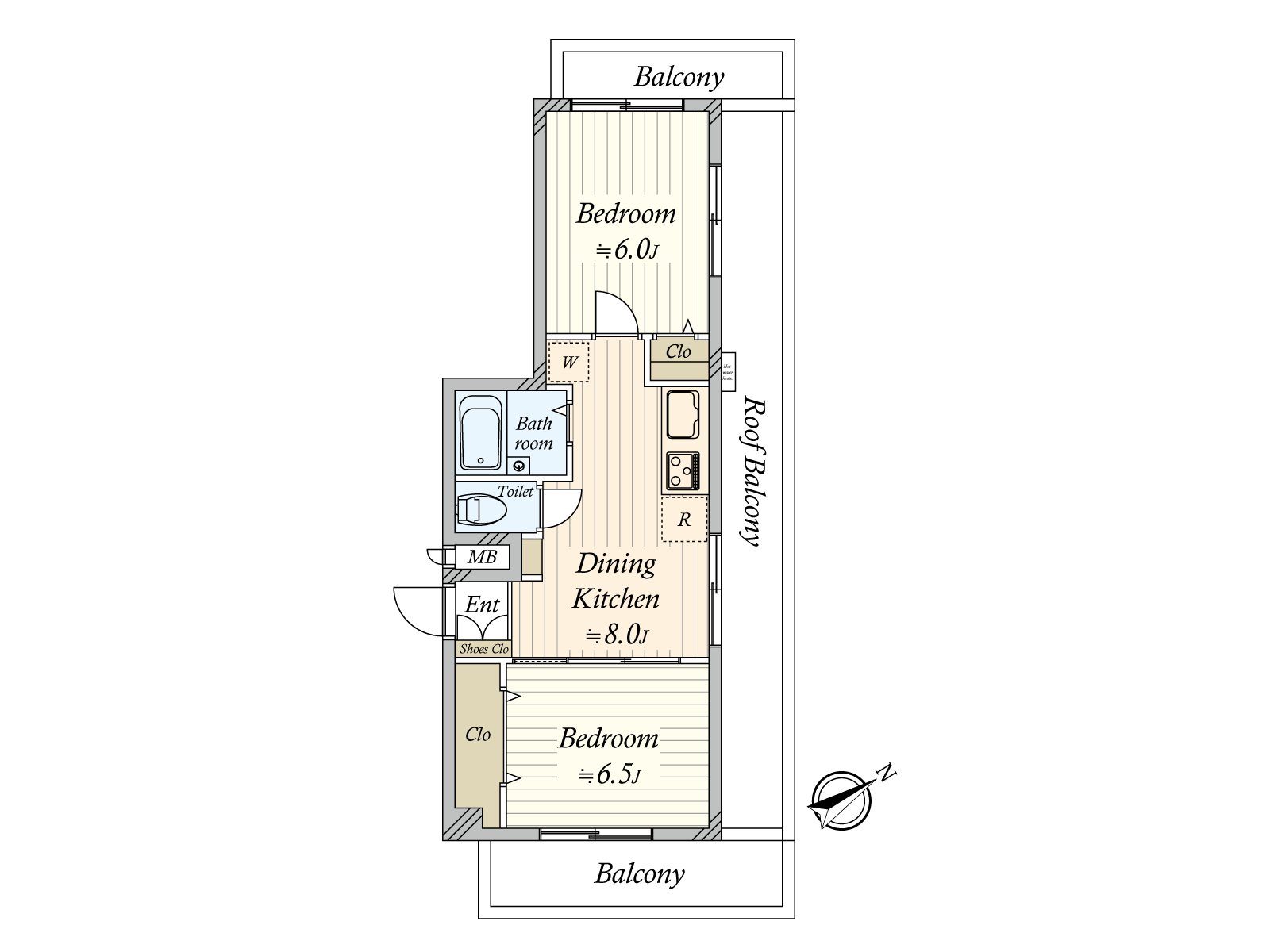 东南、东北、西北的3方向角室