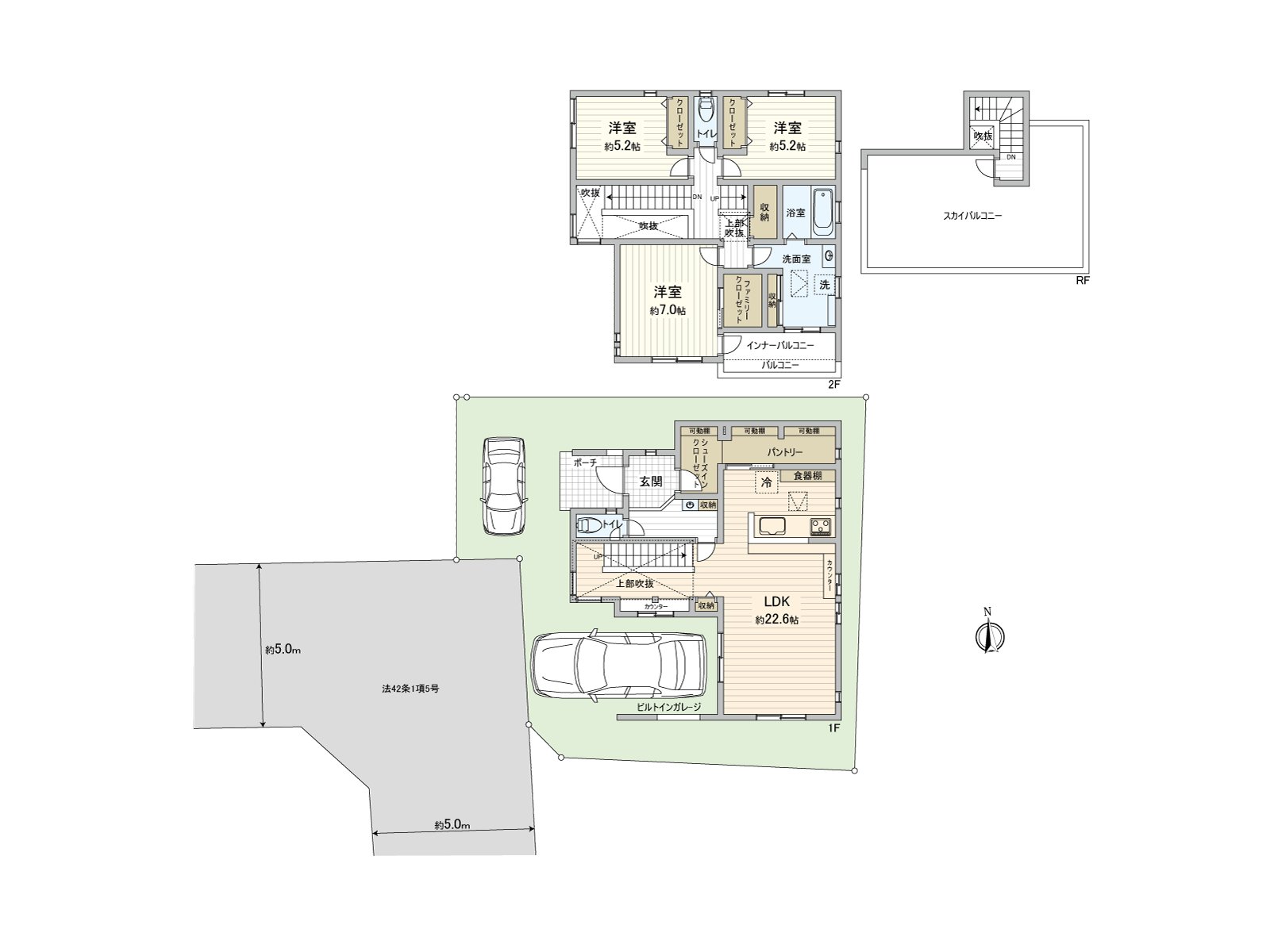 Detached House belonging to Newly-Built 3LDK roof of an 18-minute walk from Seibu Tamako Line "Musashiyamato" Station January, 2025 completion