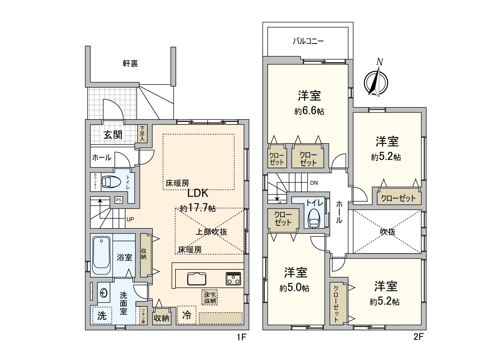 西武新宿線"久米川站"步行7分鐘的2025年07月築4LDK