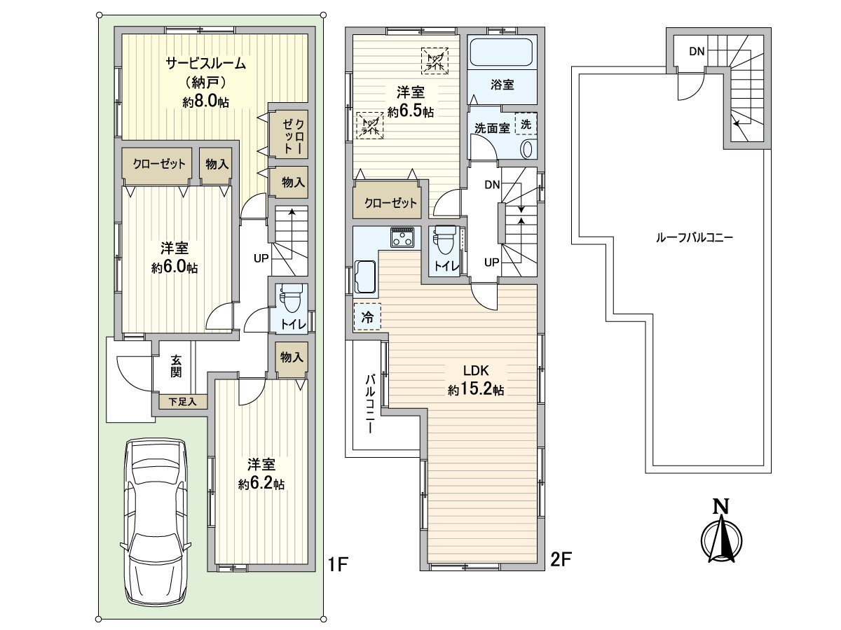 Total floor area: 95.58 square meters of Land area: 81.04 square meters of Plan: 3SLDK