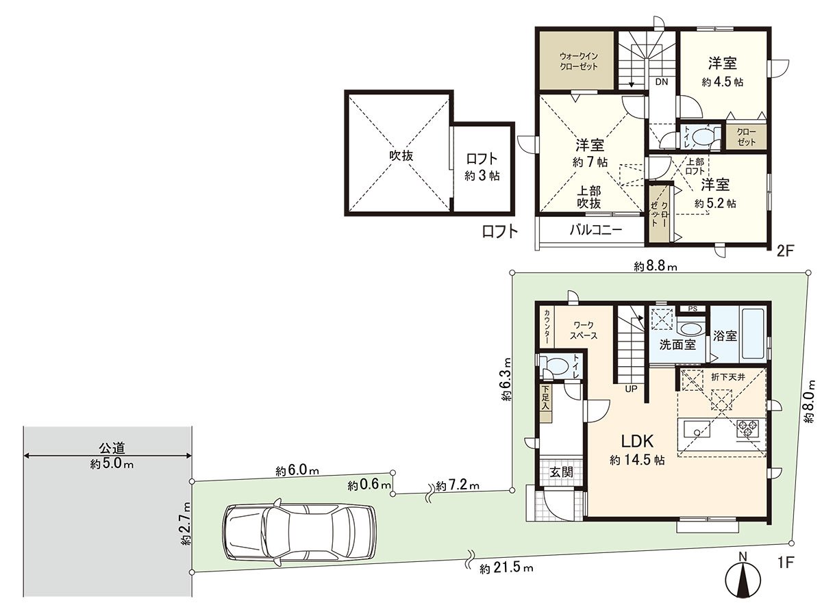 ◆82.80 square meters of plottage 101.39 square meters (about 30.67 tsubo) Total floor area (about 25.04 tsubo)