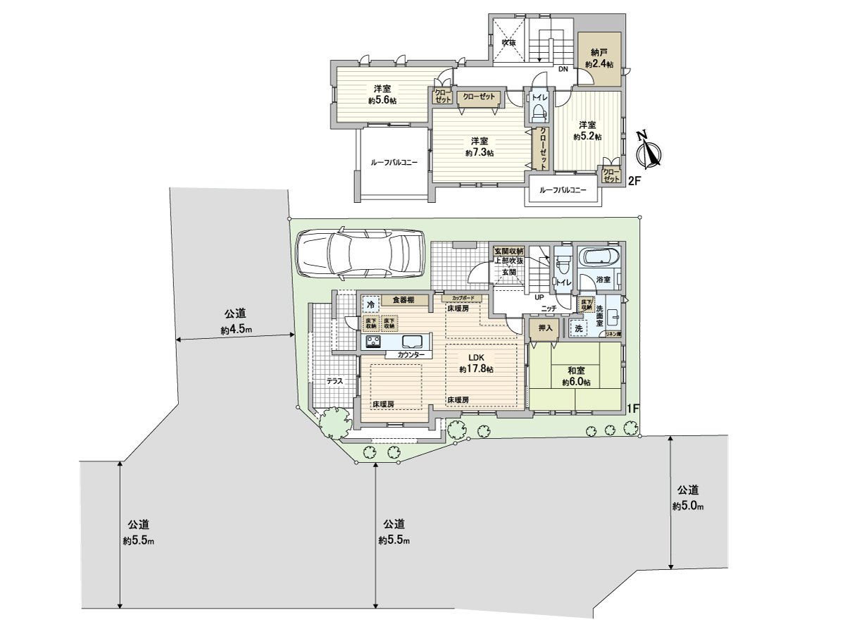 ◆4SLDK more than Total floor area 30 tsubo ◆About 2.4 quires of storerooms can be used by a use variously