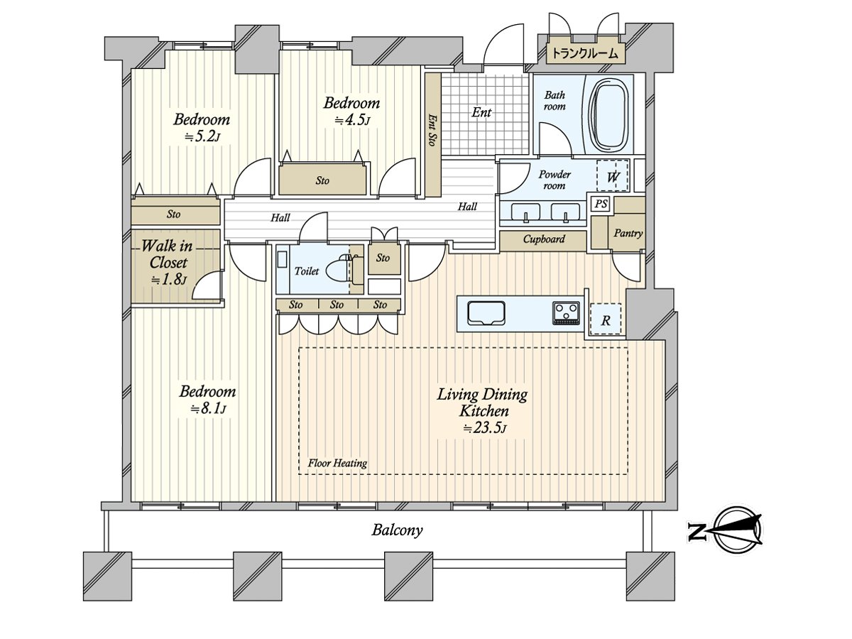 ◆104.25 square meters of exclusive area ◆New interior renovation (going to be completed in the end of January, 2026) ◆About 23.5 quires of opening-like LDK ※Comings and goings are possible in terrace from living