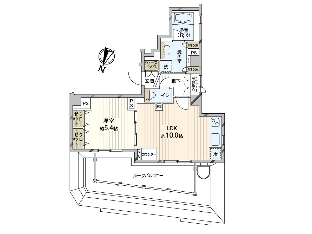 Roof balcony of opening-like 10.08 square meters