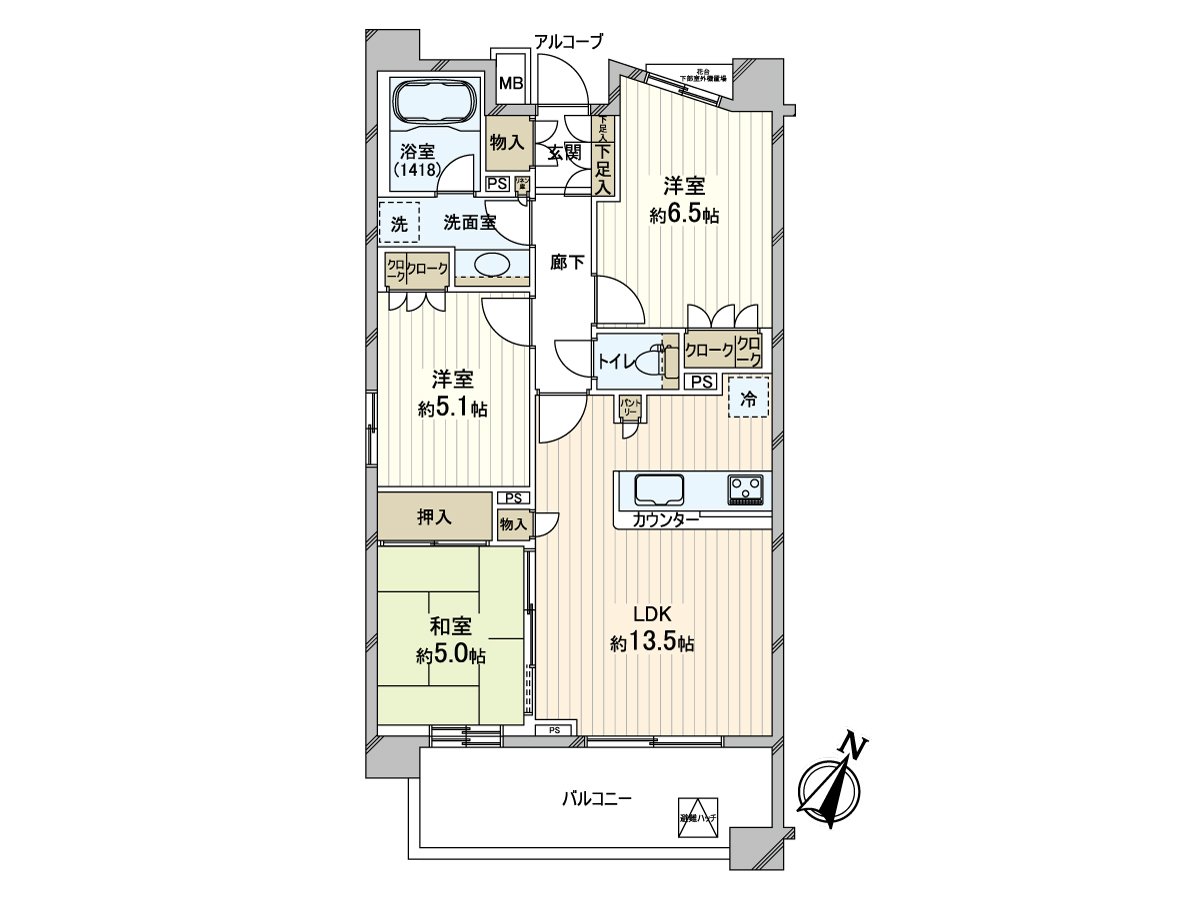 ◆Exclusive area 68.03 square meters ･ 3LDK