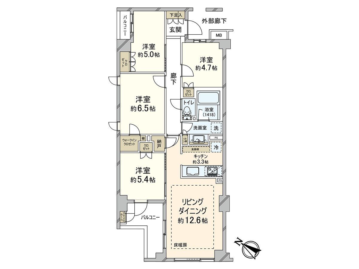 有舒适的实际使用面积83.12平米的4LDK