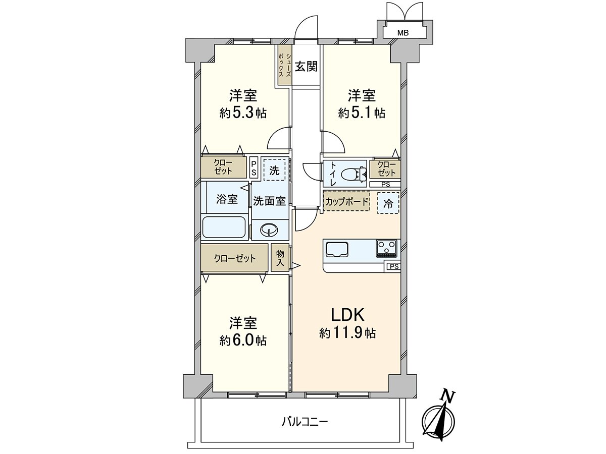 3LDK請給我朝南的是非１度內覽。