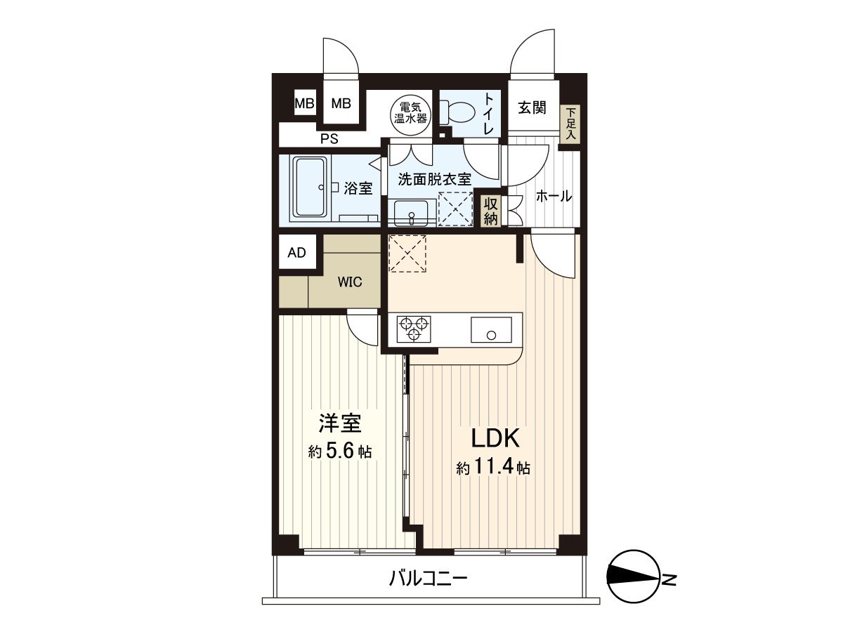 1LDK实际使用面积47.02平米(约14.22坪)