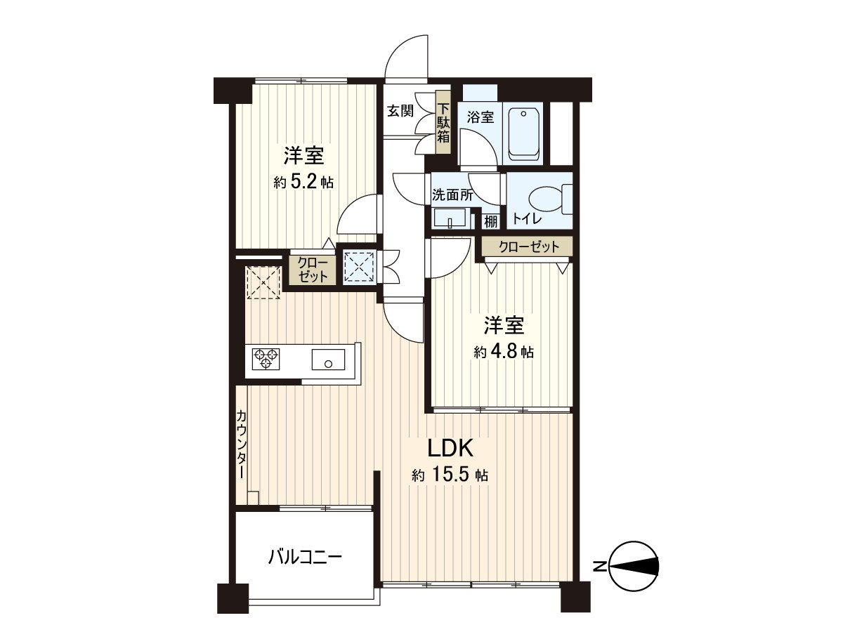 It is a dwelling unit located in 2LDK, the 7th floor part.